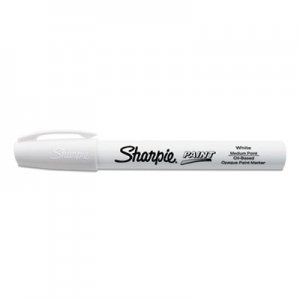 Sharpie SAN2107614 Permanent Paint Marker, Medium Bullet Tip, White, Dozen