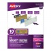 Avery AVE71204 The Mighty Badge Name Badge Holder Kit, Horizontal, 3 x 1, Laser, Gold, 10 Holders/ 80 Inserts