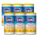 Clorox CLO01628 Disinfecting Wipes, 7 x 7 3/4, Crisp Lemon, 75/Canister, 6 Canisters/Carton