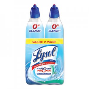 LYSOL Brand RAC96084 Toilet Bowl Cleaner w/Hydrogen Peroxide, Cool Spring Breeze, 24 oz Angle Neck Bottle, 2/Pack, 4