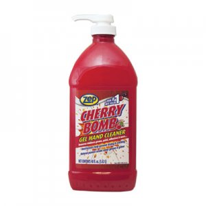 Zep Commercial ZPEZUCBHC484CT Cherry Bomb Gel Hand Cleaner, Cherry Scent, 48 oz Pump Bottle, 4/Carton