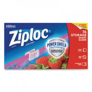 Ziploc SJN316490 Slider Storage Bags, 1 qt, 5.88" x 7.88", Clear, 9/Carton
