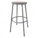 Alera ALEIS6630G Industrial Metal Shop Stool, 30.24" Seat Height, Supports up to 300 lbs, Brown Seat/Gray Back, Gray