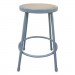 Alera ALEIS6624G Industrial Metal Shop Stool, 24" Seat Height, Supports up to 300 lbs, Brown Seat/Gray Back, Gray Base