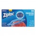 Ziploc SJN314444 Double Zipper Freezer Bags, 1 qt, 2.7 mil, 6.97" x 7.7", Clear, 9/Carton