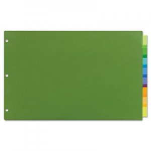 Avery AVE11179 Insertable Big Tab Plastic Dividers, 8-Tab, 11 x 17, Green, 1 Set