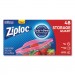 Ziploc SJN314469BX Double Zipper Storage Bags, 1 qt, 1.75 mil, 9.63" x 8.5", Clear, 48/Box