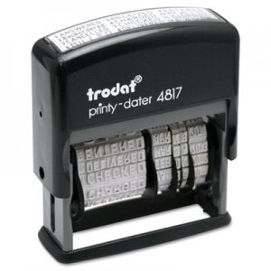 Trodat USSE4817 Economy 12-Message Stamp, Dater, Self-Inking, 2 x 3/8, Black