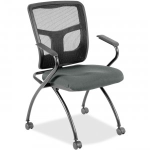 Lorell 8437432 Mesh Back Fabric Seat Nesting Chairs