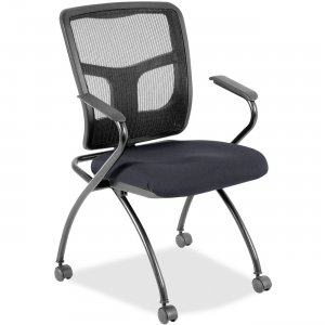 Lorell 8437446 Mesh Back Fabric Seat Nesting Chairs