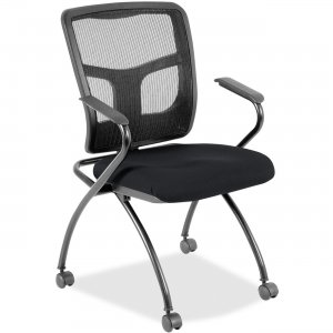 Lorell 8437449 Mesh Back Fabric Seat Nesting Chairs