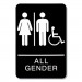 Headline Sign USS24301081 ADA Sign, All Gender/Wheelchair Accessible Tactile Symbol, Plastic, 6 x 9, Black/White