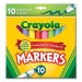 Crayola CYO168538 Non-Washable Marker, Broad Bullet Tip, Assorted Tropical Colors, 10/Pack