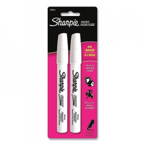 Sharpie SAN896656 Permanent Paint Marker, Fine Bullet Tip, White, 2/Pack