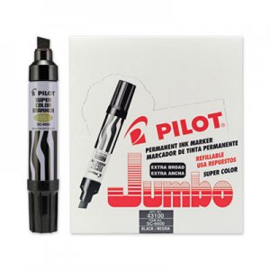 Pilot PIL630939 Super Color Refillable Permanent Marker, Extra-Broad Chisel Point, Black