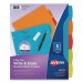 Avery AVE2609669 Big Tab Write and Erase Durable Plastic Dividers, 5-Tab, Letter, Assorted, 1 Set