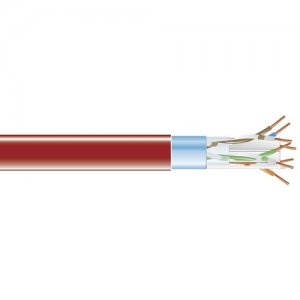 Black Box EVNSL0606A-1000 CAT6 400-MHz Shielded Solid Bulk Cable (F/UTP), PVC, 1000-ft. (304.8-m), Red