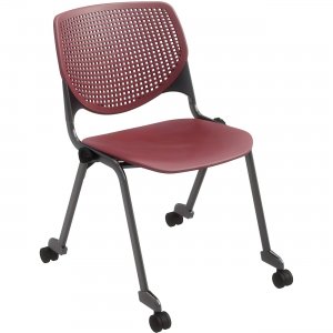 KFI CS2300P07 Poly Caster Stack Chair With Perforated Back