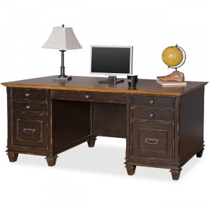 Kathy Ireland IMHF680 Hartford Double Pedestal Desk - 7-Drawer