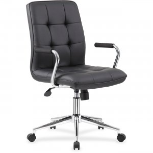 Boss B331BK Modern Office Chair with Chrome Arms BOPB331BK