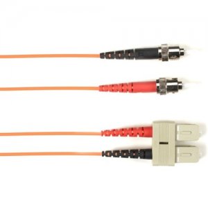 Black Box FOCMR62-002M-STSC-OR 2-m, ST-SC, 62.5-Micron, Multimode, PVC, Orange Fiber Optic Cable