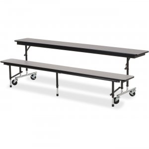 Virco BENCH-MTC8-GRY091BLK01-BL MTC Series Mobile Convertible Bench Table 96" x 15" Top