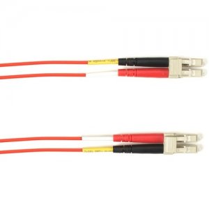 Black Box FOLZH10-002M-LCLC-RD Colored Fiber OM3 50-Micron Multimode Fiber Optic Patch Cable - Duplex, LSZH