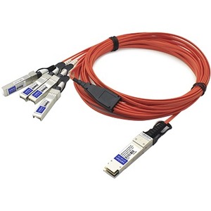 AddOn QSFP-4SFP-AOC100M-AO Fiber Optic Network Cable