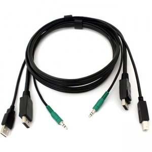 Black Box SKVMCBL-DP-06 Secure DisplayPort KVM Cable - USB A-B, 3.5mm Audio, 6-ft