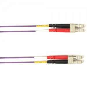 Black Box FOCMP10010MLCLCVT Colored Fiber OM3 50/125 Multimode Fiber Optic Patch Cable - OFNP Plenum