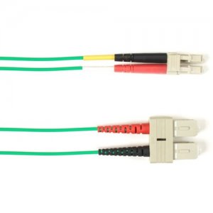 Black Box FOCMP10002MSCLCGN Colored Fiber OM3 50/125 Multimode Fiber Optic Patch Cable - OFNP Plenum