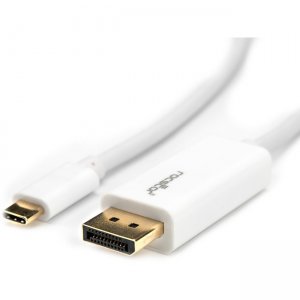 Rocstor Y10C241-W1 10ft / 3m USB Type C to DisplayPort Cable - USB C to DP Cable - 4K 60Hz - White