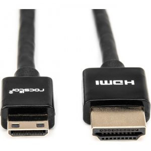 Rocstor Y10C249-B1 3ft Slim High-Speed HDMI Cable with Ethernet - HDMI to HDMI Mini M/M