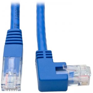 Tripp Lite N204-001-BL-RA Right-Angle Cat6 UTP Patch Cable (RJ45) - 1 ft., M/M, Gigabit, Molded, Blue