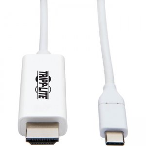Tripp Lite U444-003-H4K6WE USB-C to HDMI Adapter, M/M, White, 3 ft