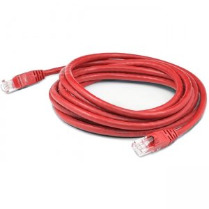 AddOn ADD-15FCAT6A-RD 15ft RJ-45 (Male) to RJ-45 (Male) Straight Red Cat6A UTP PVC Copper Patch Cable