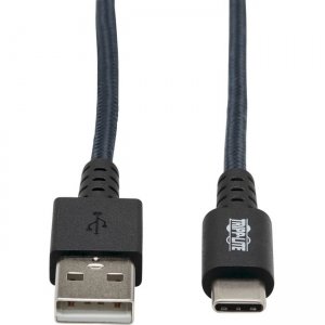 Tripp Lite U038-006-GY-MAX Heavy-Duty USB-A to USB-C Cable (M/M), Gray, 6 ft. (1