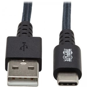 Tripp Lite U038-010-GY-MAX Heavy-Duty USB-A to USB-C Cable (M/M), Gray, 10 ft. (3