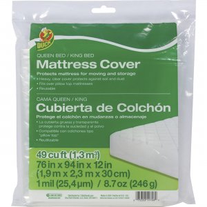 Duck Brand 1140236 Queen/King Mattress Cover - Clear, 76 in. x 94 in. x 12 in DUC1140236
