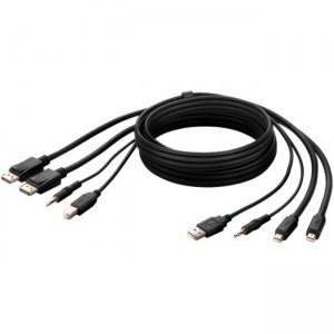 Belkin F1DN2CCBL-MP6T Dual MiniDP to DP + USB A/B + Audio Passive Combo KVM Cable