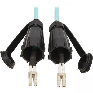 Tripp Lite N820-10M-IND 10Gb Duplex Multimode 50/125 OM3 Fiber Patch Cable, Aqua, 10 m