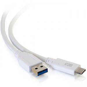 C2G 28836 6ft USB 3.0 Type C to USB A - USB Cable White M/M
