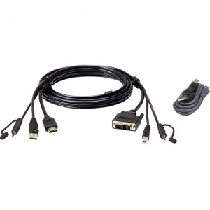 Aten 2L7D02DHX2 1.8M USB HDMI to DVI-D Secure KVM Cable Kit