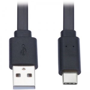 Tripp Lite U038-003-FL USB-A to USB-C Flat Cable (M/M), Black, 3 ft. (0.9 m