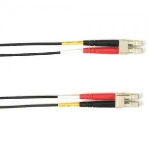 Black Box FOCMP10004MLCLCBK Colored Fiber OM3 50/125 Multimode Fiber Optic Patch Cable - OFNP Plenum