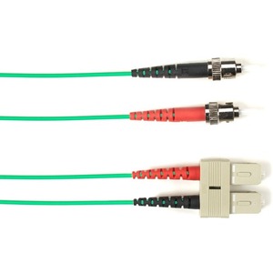 Black Box FOCMPM4-005M-STSC-GN Colored Fiber OM4 50-Micron Multimode Fiber Optic Patch Cable - Duplex, Plenum