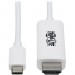 Tripp Lite U444-003-HWE USB-C to HDMI Adapter Cable, M/M, White, 3 ft