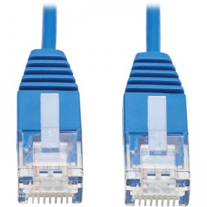 Tripp Lite N261-UR01-BL Cat6a 10G Certified Molded Ultra-Slim UTP Ethernet Cable (RJ45 M/M), Blue, 1 ft