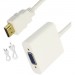 4XEM 4XHDMIVGAAP HDMI to VGA Adapter With 3.5mm Audio Cable and Power- White