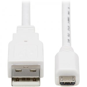 Tripp Lite U050AB-006-WH USB-A to USB Micro-B Antibacterial Cable (M/M), USB 2.0, White, 6